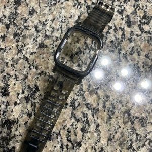 Black/clear Apple Watch rugged band